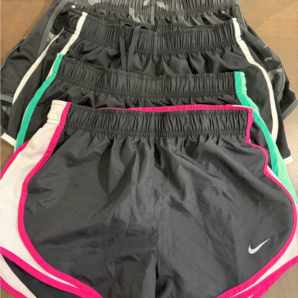 Nike Black Girls' Athletic Shorts with Pink & Teal Accents